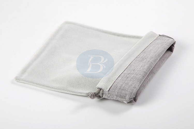 grey jewelry velvet pouch