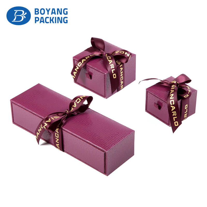 Customized jewelry box, ribbon accessory packaing box factory