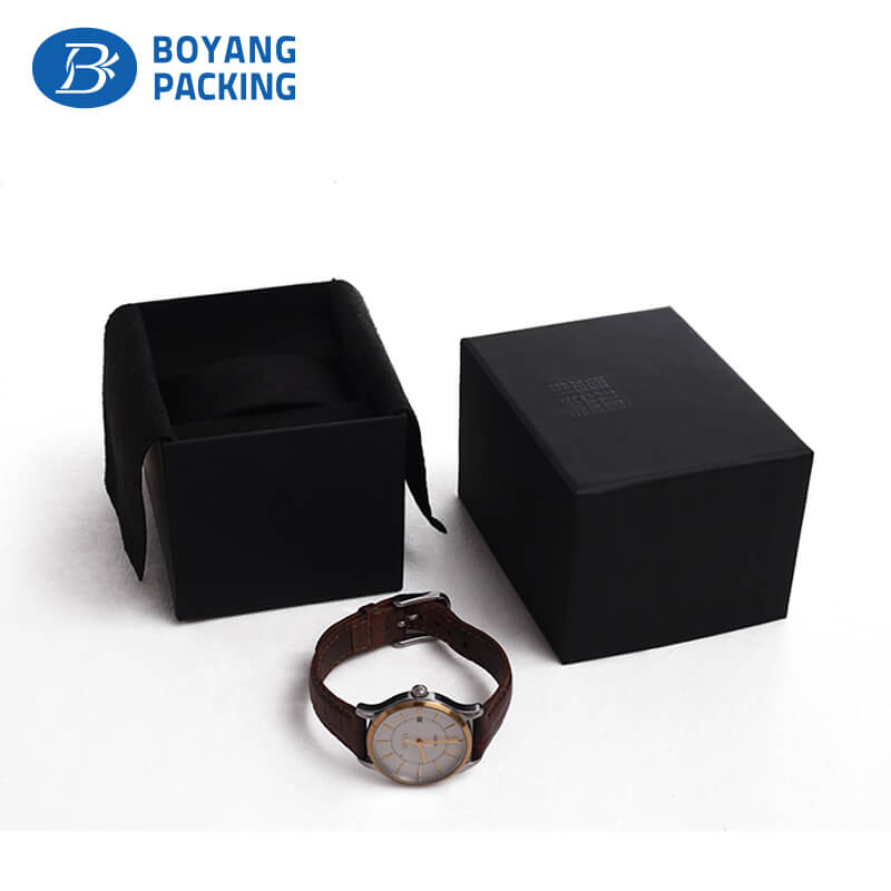 Authentic custom watch box wholesale，custom black paper watch boxes