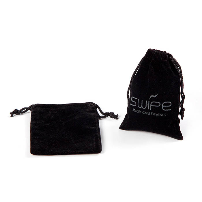 custom black velvet jewelry pouch