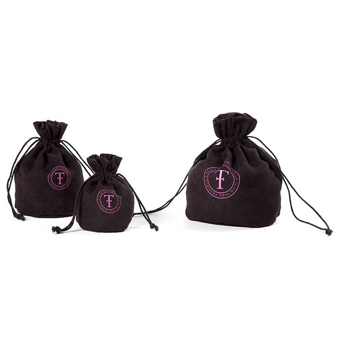 Black exquisite custom velvet bags for jewelry