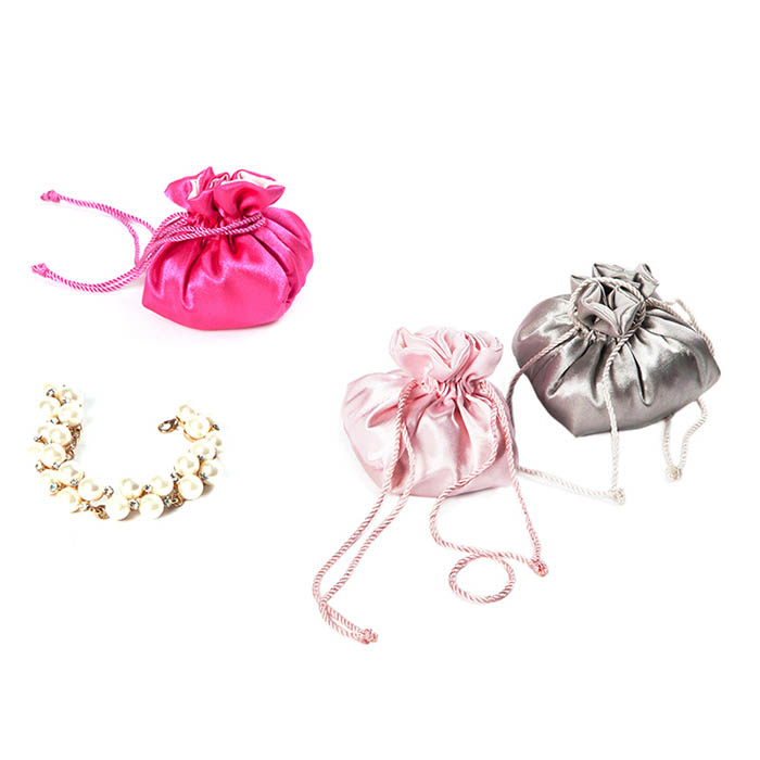 Drawstring jewelry bags, custom satin jewelry pouch factory