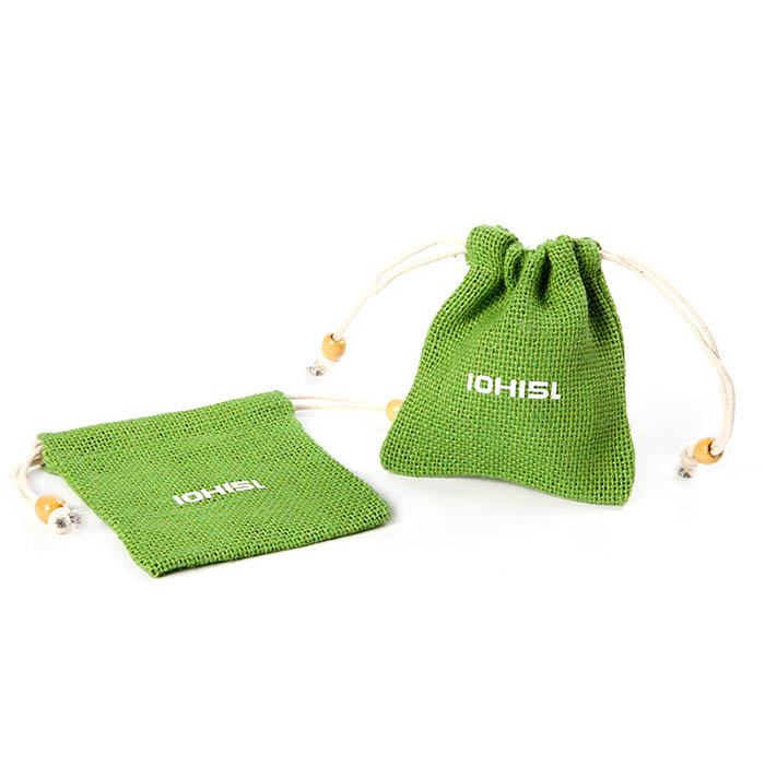 Customized color jute drawstring pouch