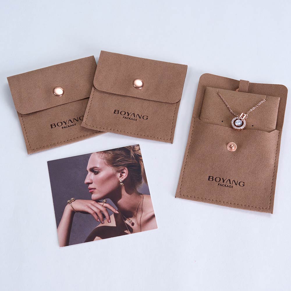 Custom printed multifunction gift jewellery packaging bags small microfiber jewelry pouch suede with logo