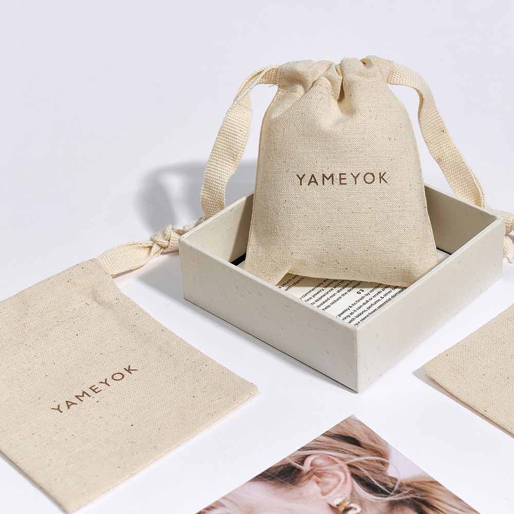 custom drawstring eco cotton jewelry packaging bags