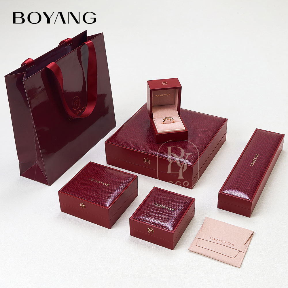 Boyang Custom Luxury PU Leather Plastic Jewelry Box